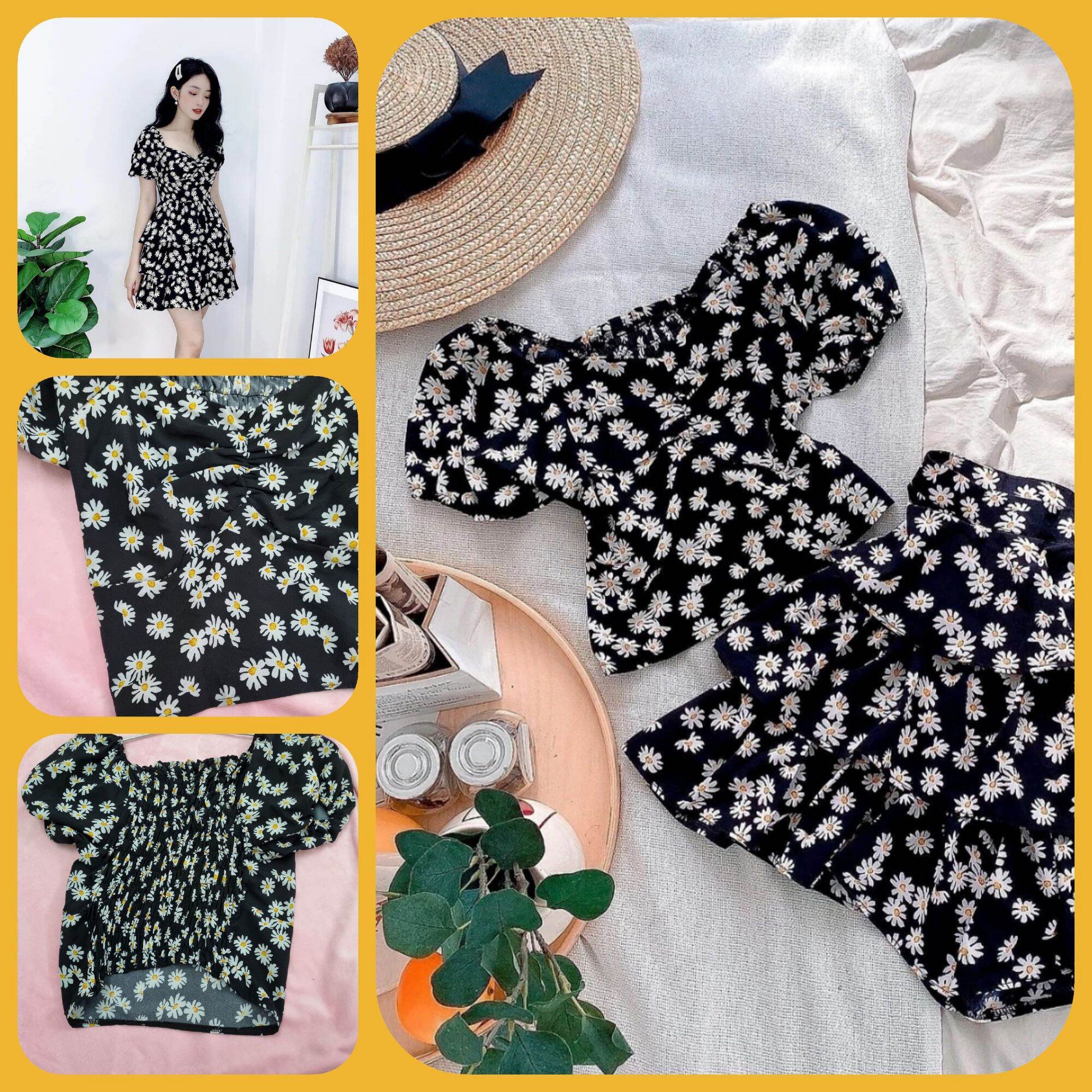 Hết hàng- thanh lý tủ đồ - set hoa cúc chân váy xèo 3 tầng dễ thương