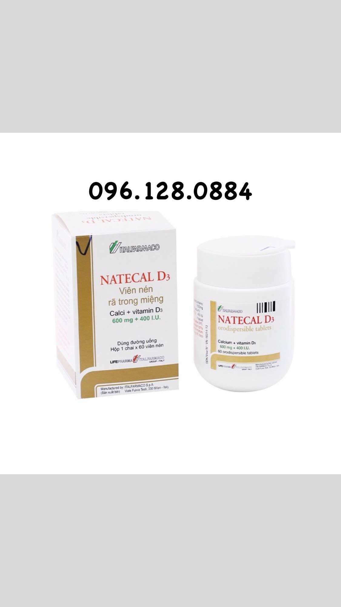 NATECAL D3 cung cấp Canxi và D3 dạng viên ngậm nhập khẩu từ Italy