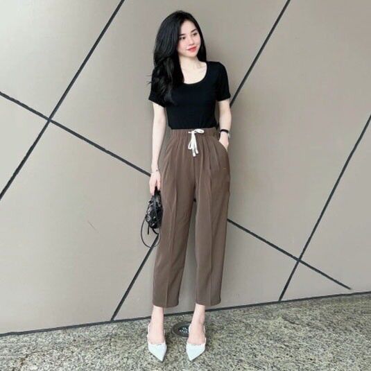Quần baggy nữ cạp chun M148