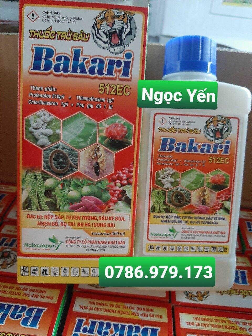 tvg20 Bakari 512EC 450ml Naka Japan: trừ rệp sáp sâu vẽ bùa nhện đỏ sùng hà (bọ hà)