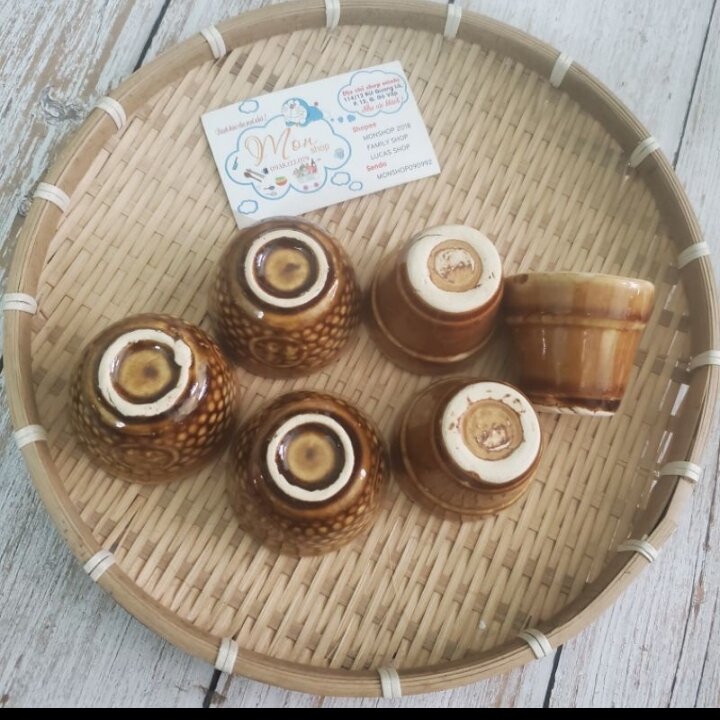 [GỐM THÔ]COMBO 6c CHUNG TRÀ XƯA (2 MẪU)