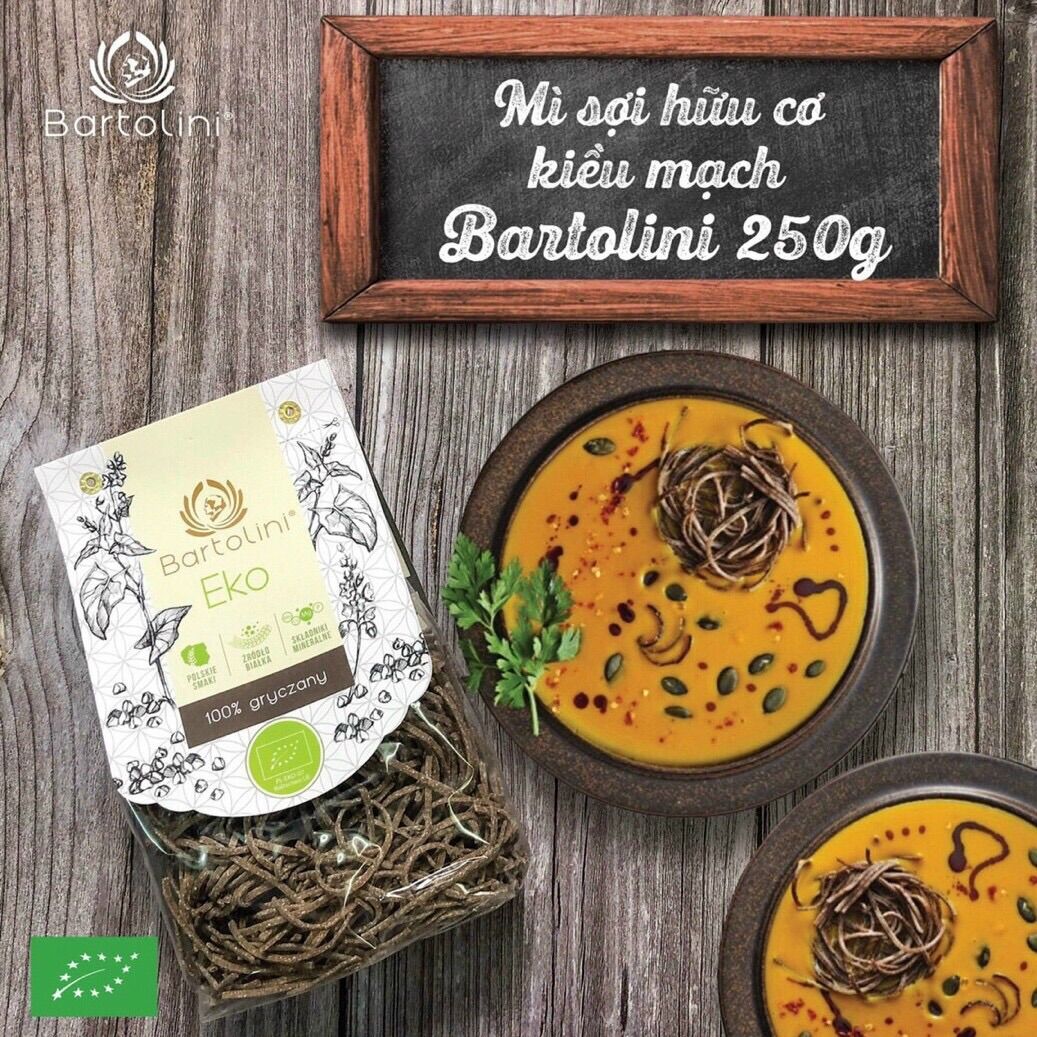 Mì nui xoắn hữu cơ đậu Hà Lan Bartolini 250g