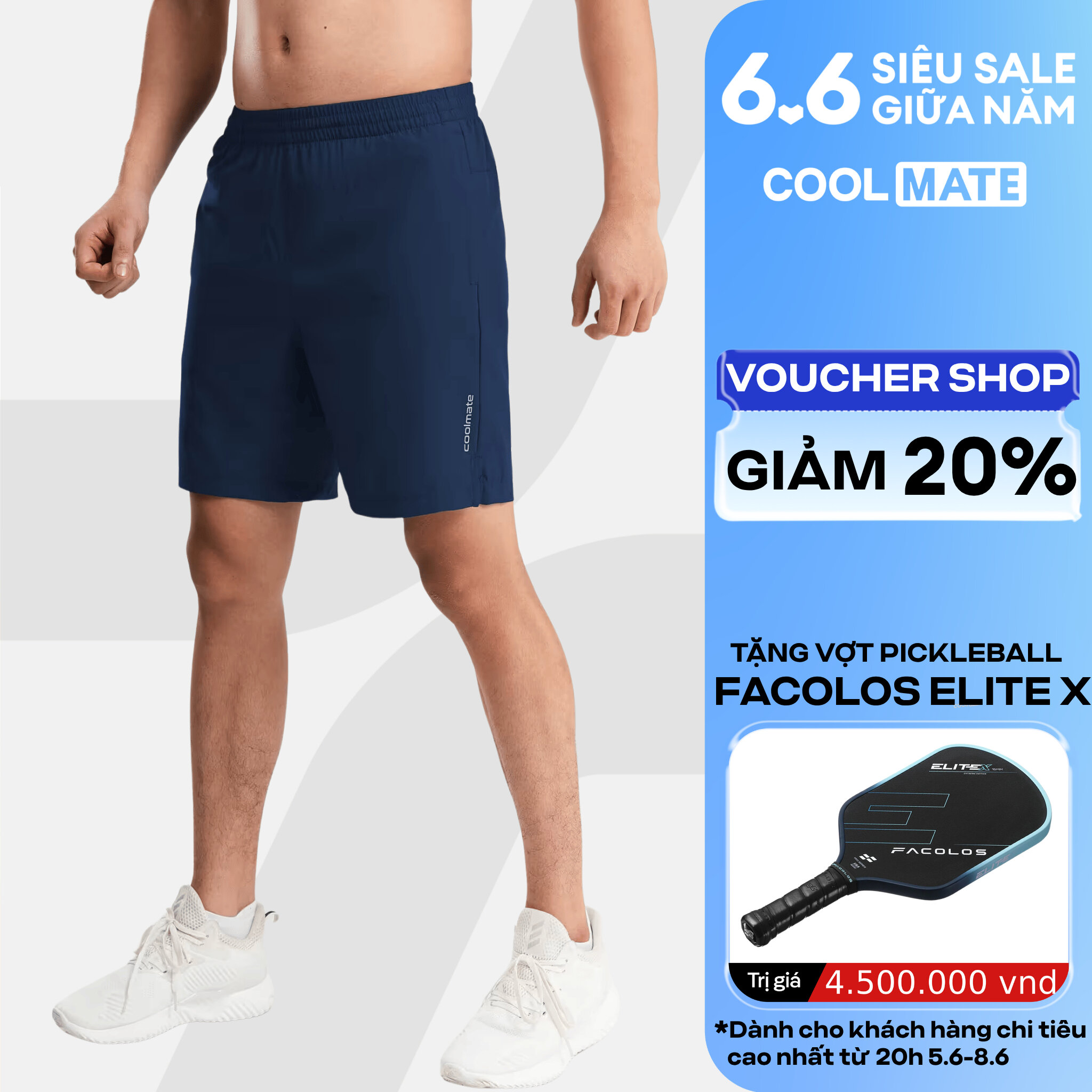 Quần thể thao nam 7inch Ultra Short có túi khóa kéo Coolmate