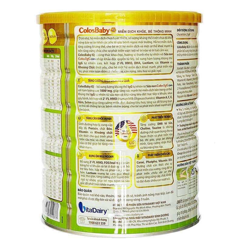 Sữa bột Colosbaby IQ gold 2+ 800g