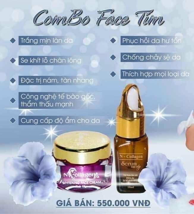combo kem face +SERUM giảm mụn ncollagen