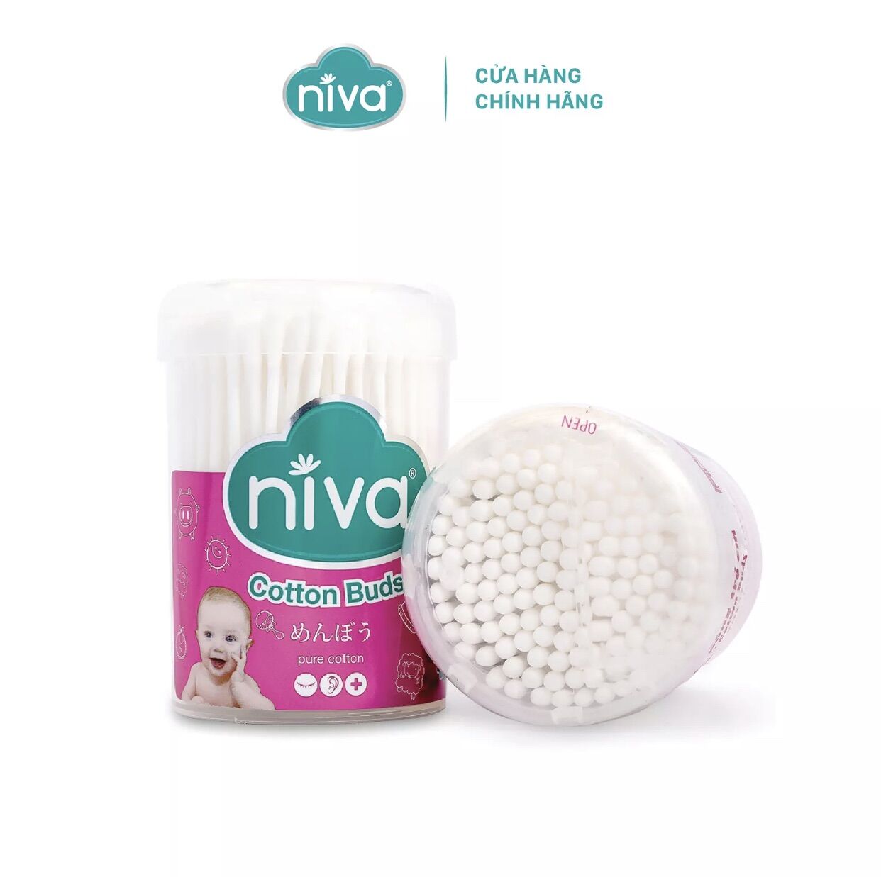 Tăm bông Niva hũ 150 cây cho trẻ em