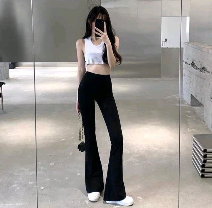 Quần legging nữ ống loe Co giãn bốn chiều