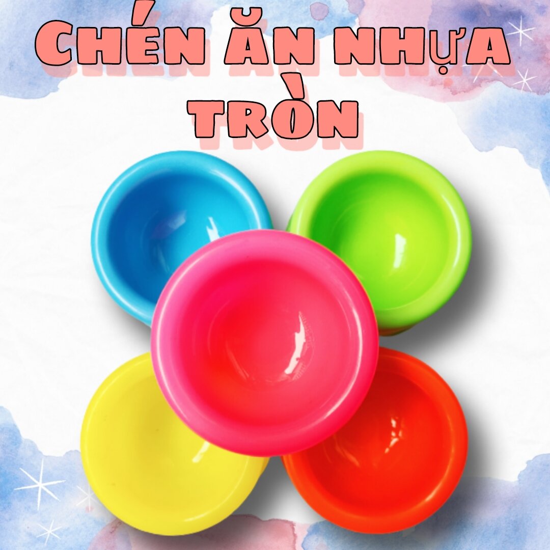 Chén ăn nhựa tròn cho thú cưng nhỏ - Hamster