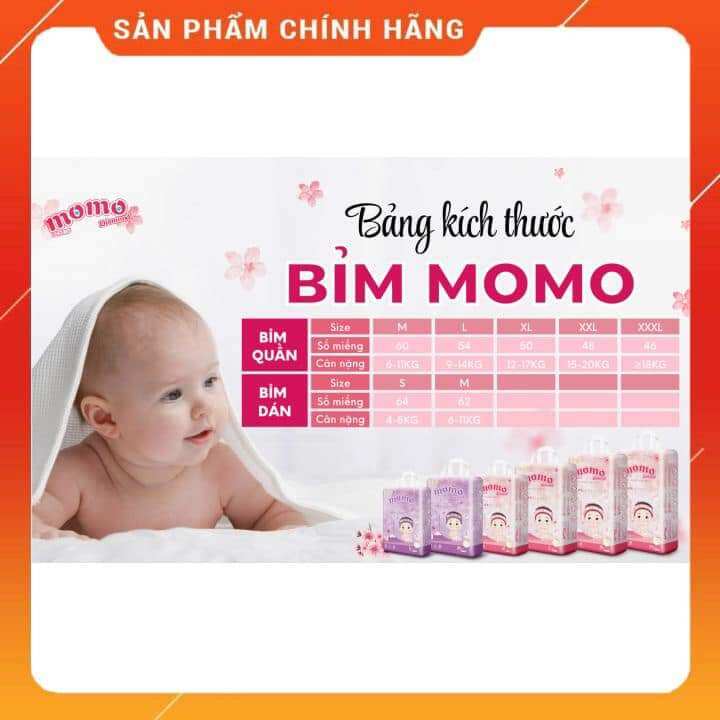 Bỉm MOMO DIAMOND ORGANIC tinh chất hoa anh đào
