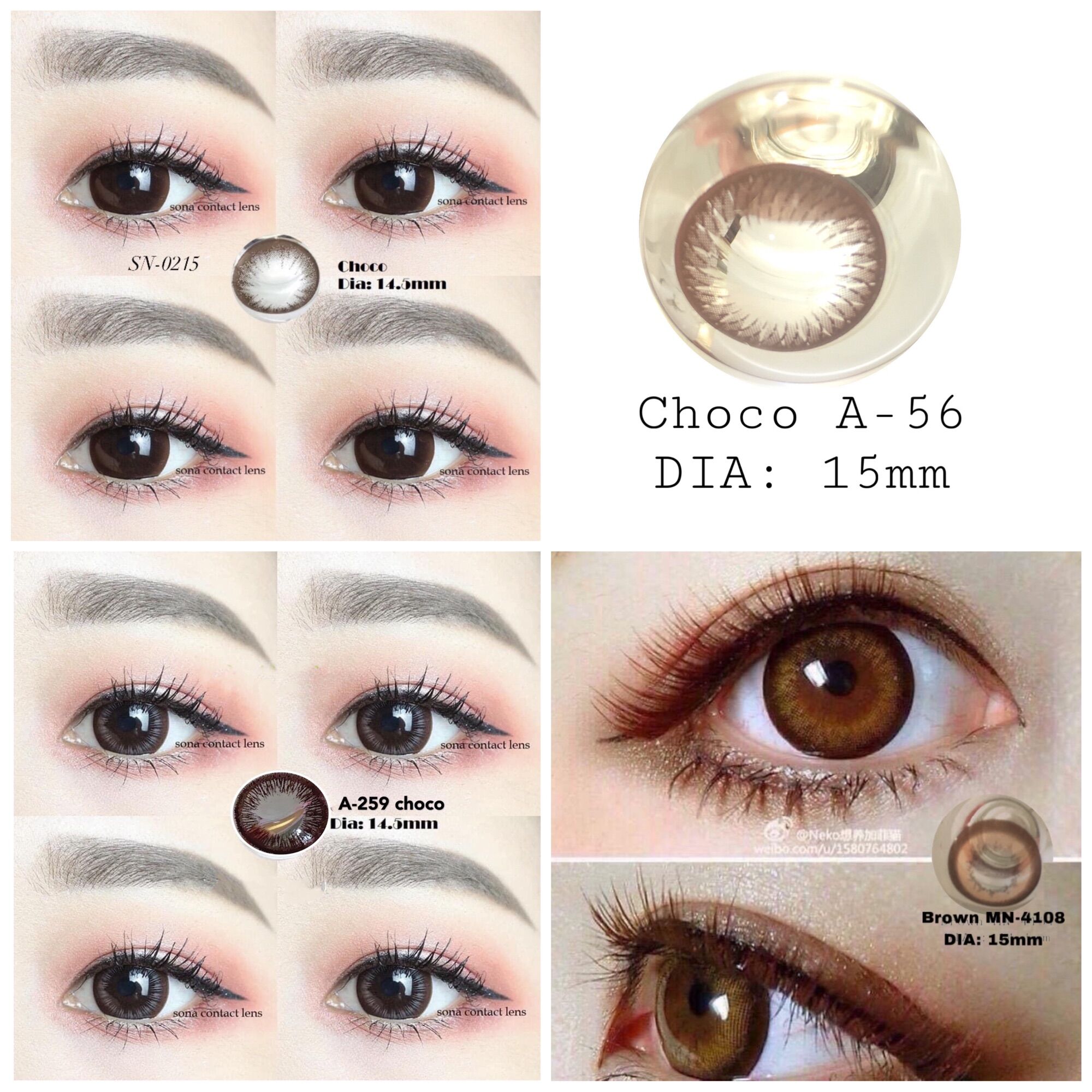 Lens Sona nâu mẫu 0 độ