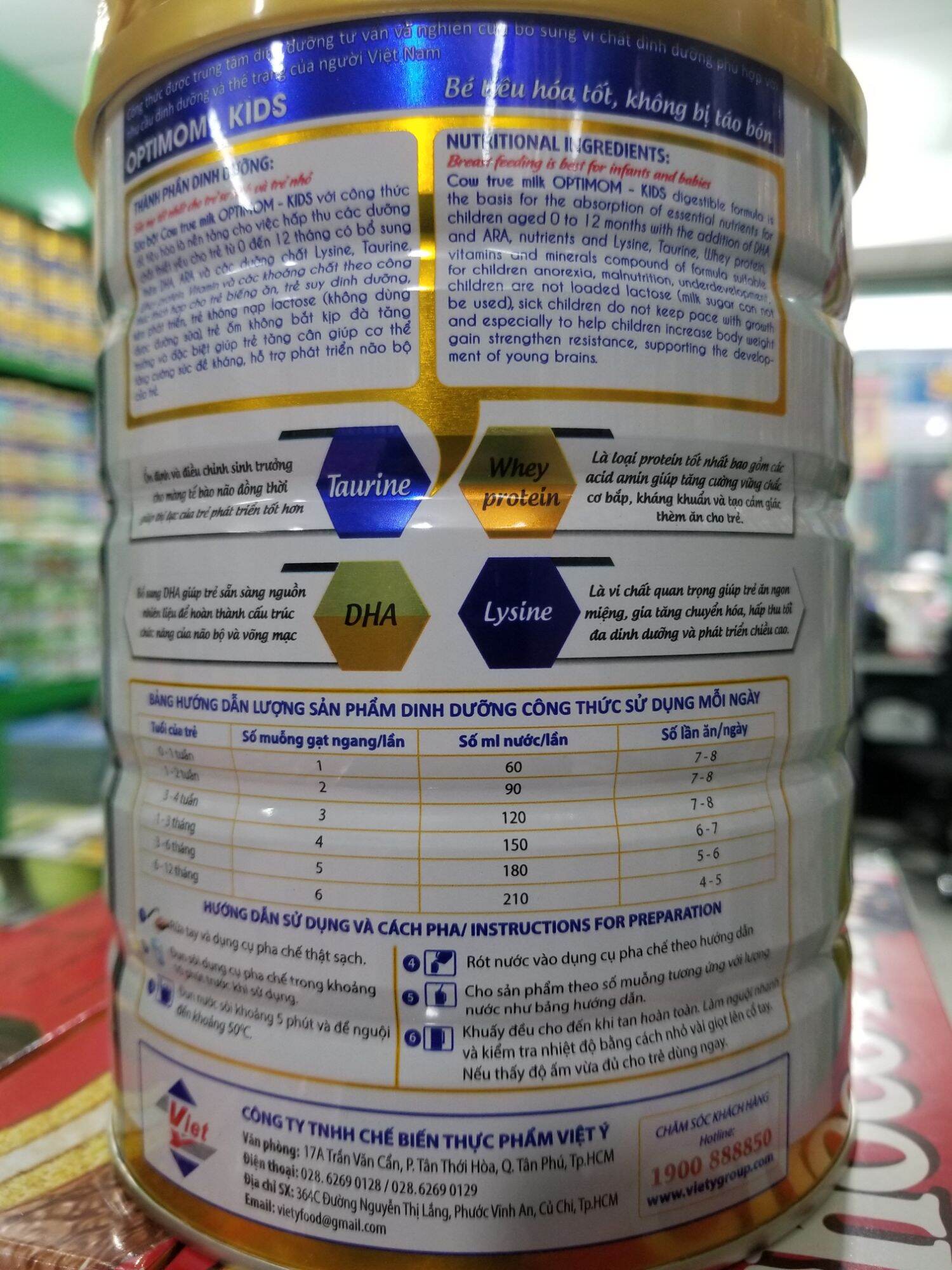 [HCM]SỮA BỘT COW TRUE MILK OPTIMOM KIDS 900G
