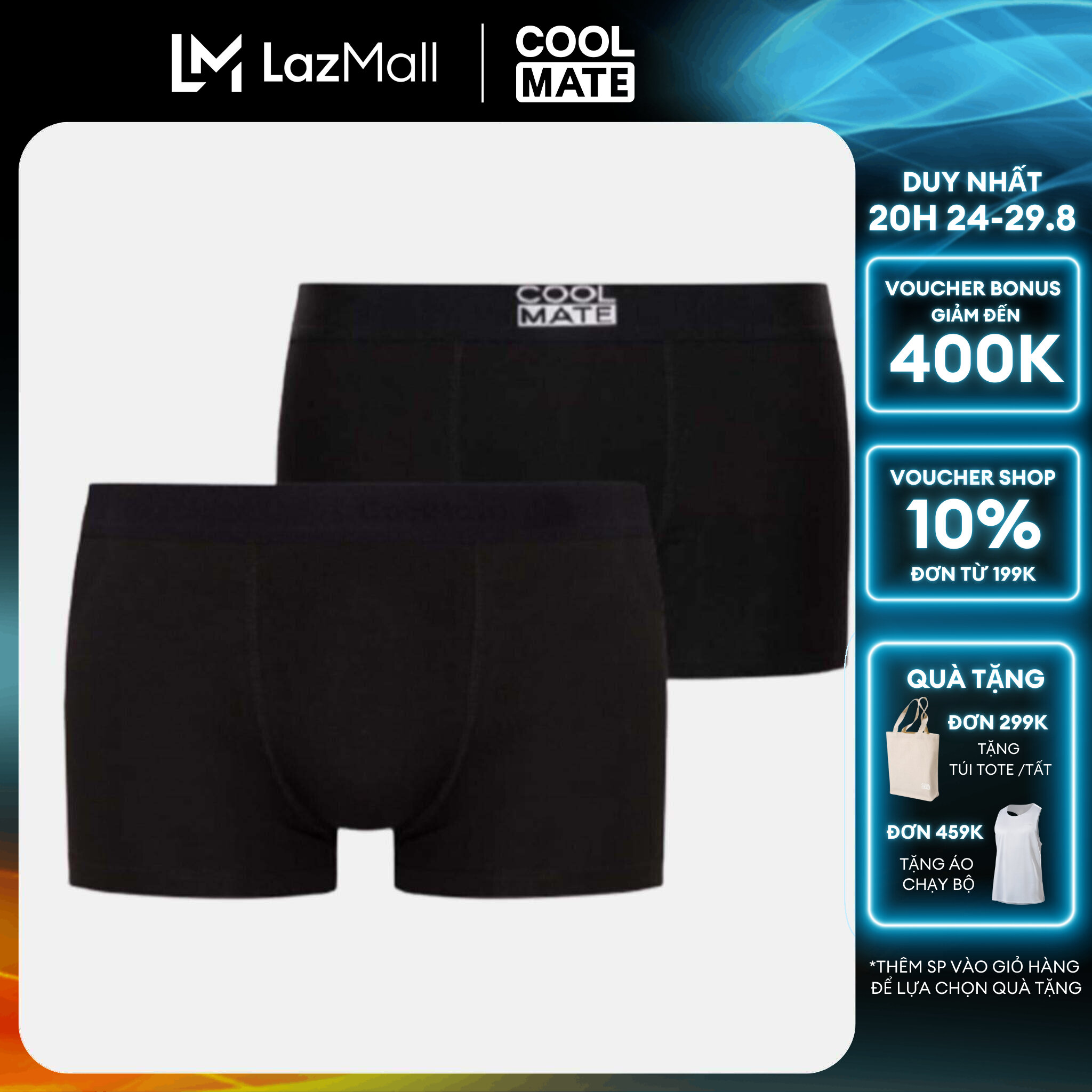 Combo 2 quần lót nam Trunk chất liệu Cotton và Bamboo kháng khuẩn Coolmate