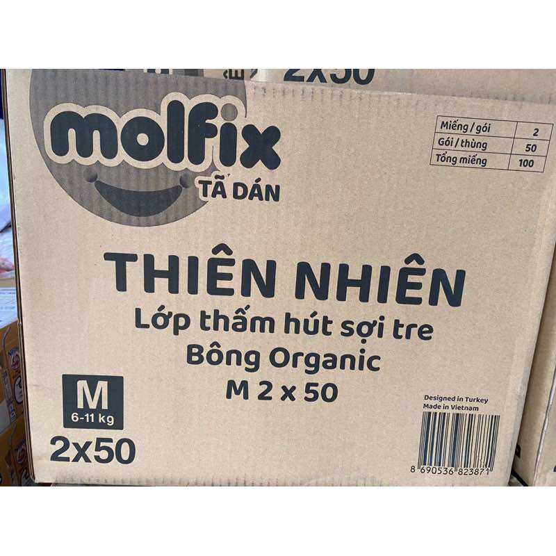 Tã bỉm em bé dán/ quần Molfix 100miếng đủ size XS/S/M/L/XL