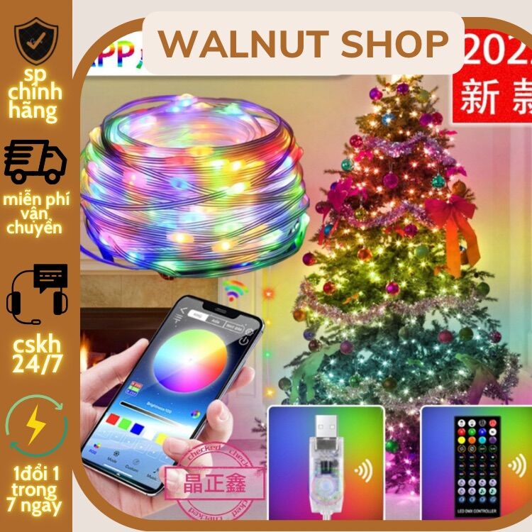 Đèn led trang trí nháy theo điệu nhạc - chống nước | loại đủ 100 bóng dài 10m