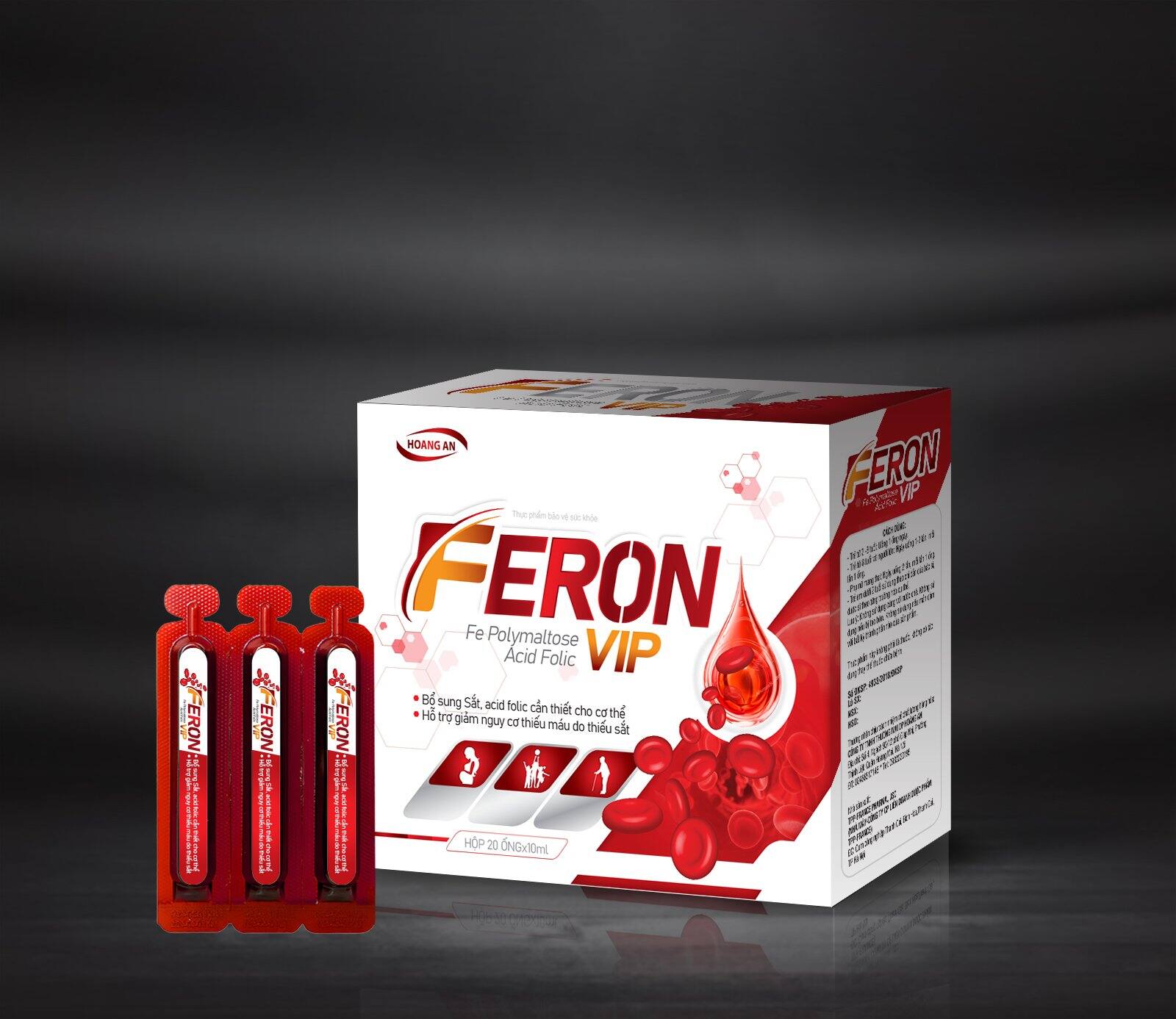 Sắt Feron vip  Bổ sung sắt, Acid folic cho phụ nữ mang thai và cho con