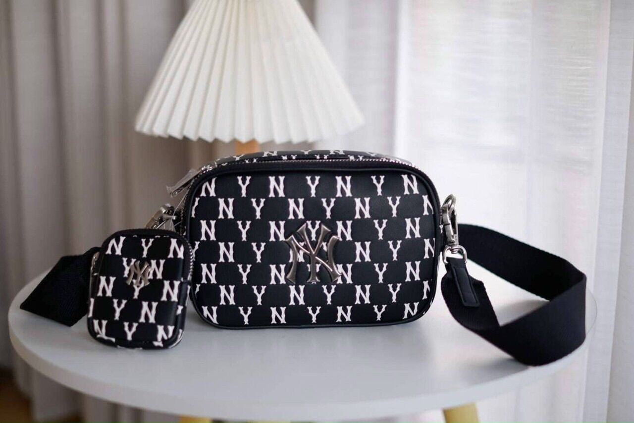 (Full Tag code) Túi Đeo chéo Mlb ny da mềm Size 18cm dành cho nam nữ