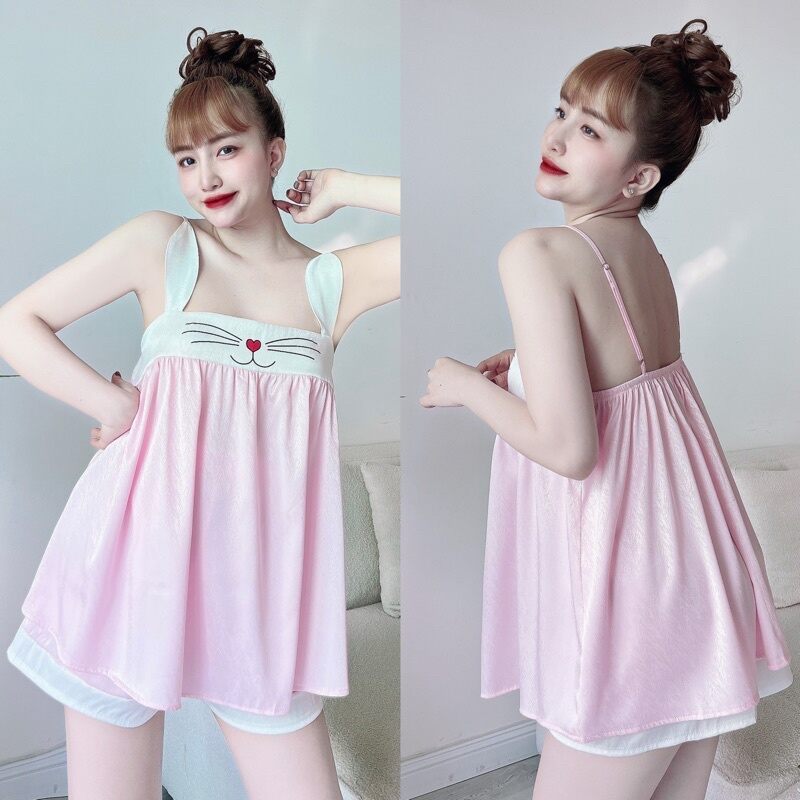 Women's Cute 2-Piece Pajamas for Home Wear, High-Quality Pajamas Made of Soft and Cool Silk