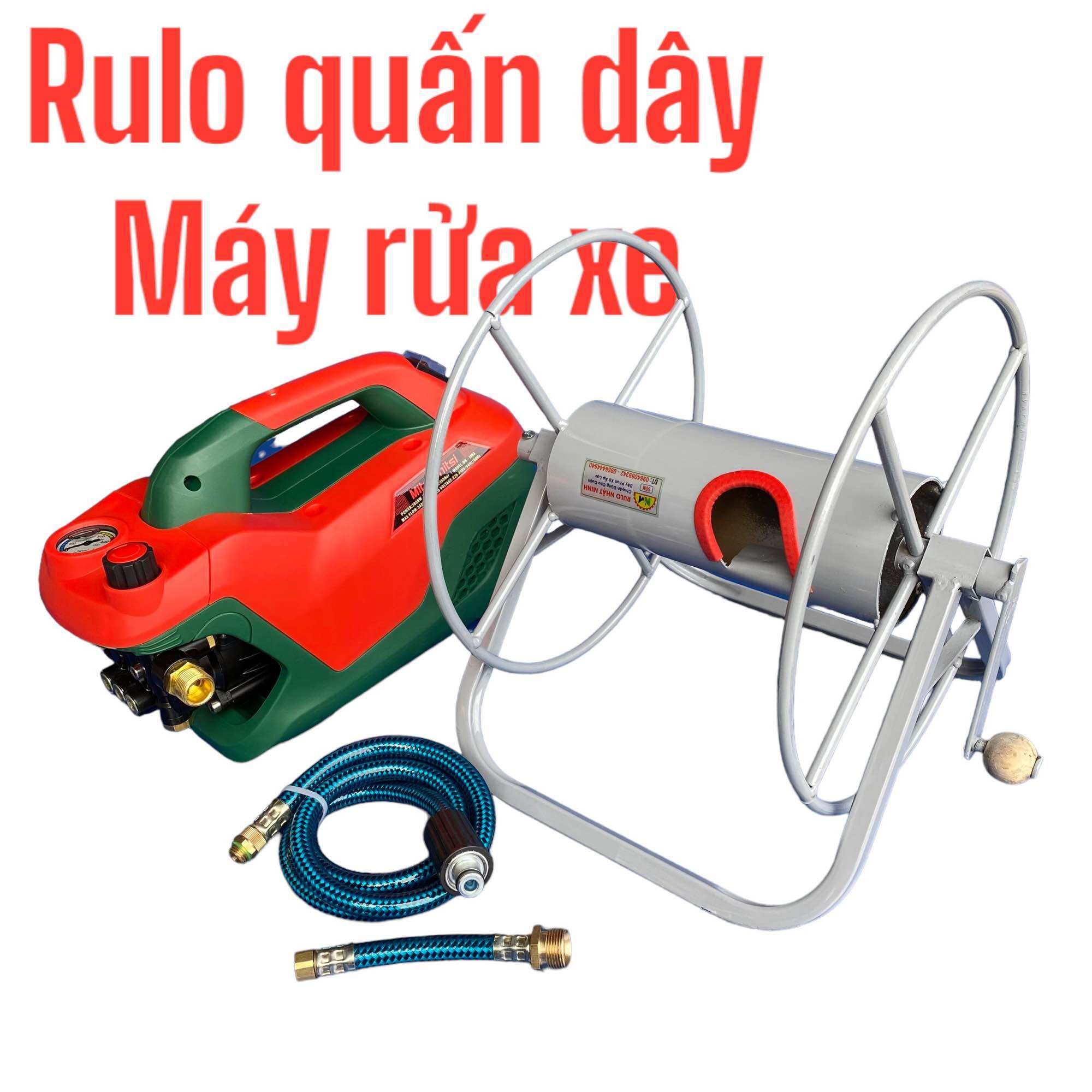 Rulo quấn dây cho máy rửa xe gia đình ren 22mm quấn 50m