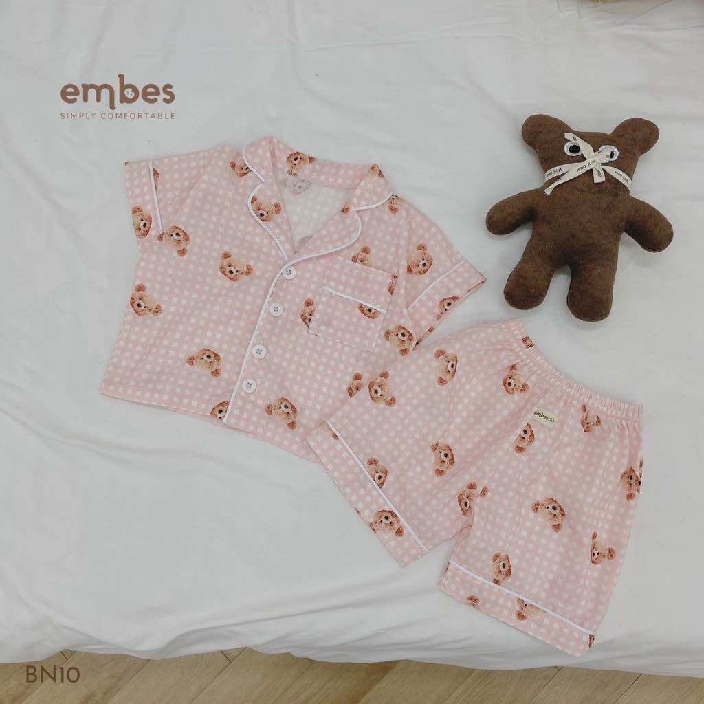 [8-10kg] HÃNG EMBES Bộ đồ mặc nhà bé trai bé gái