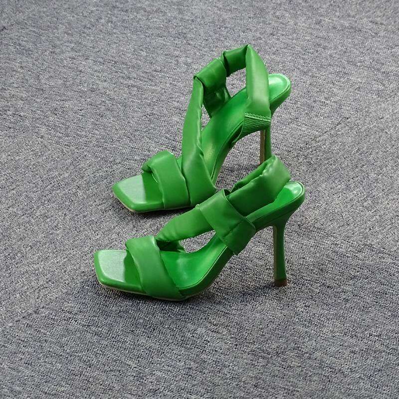 Đa Năng Giày Sandal Cao Gót Mũi Vuông Hở Mũi Mịn Giày Sandal Cao Gót Nữ Giày Phong Cách Xuyên Biên G