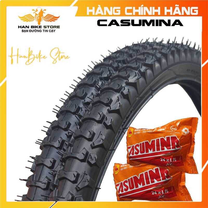 Vỏ lốp, săm ruột xe đạp casumina 24x2.125 gai lớn