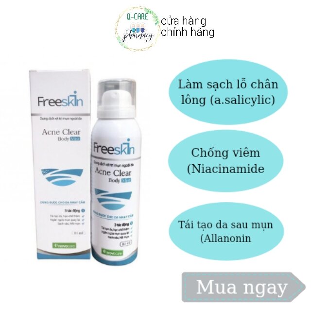 Xịt hỗ trợ mụn lưng, ngực Freeskin