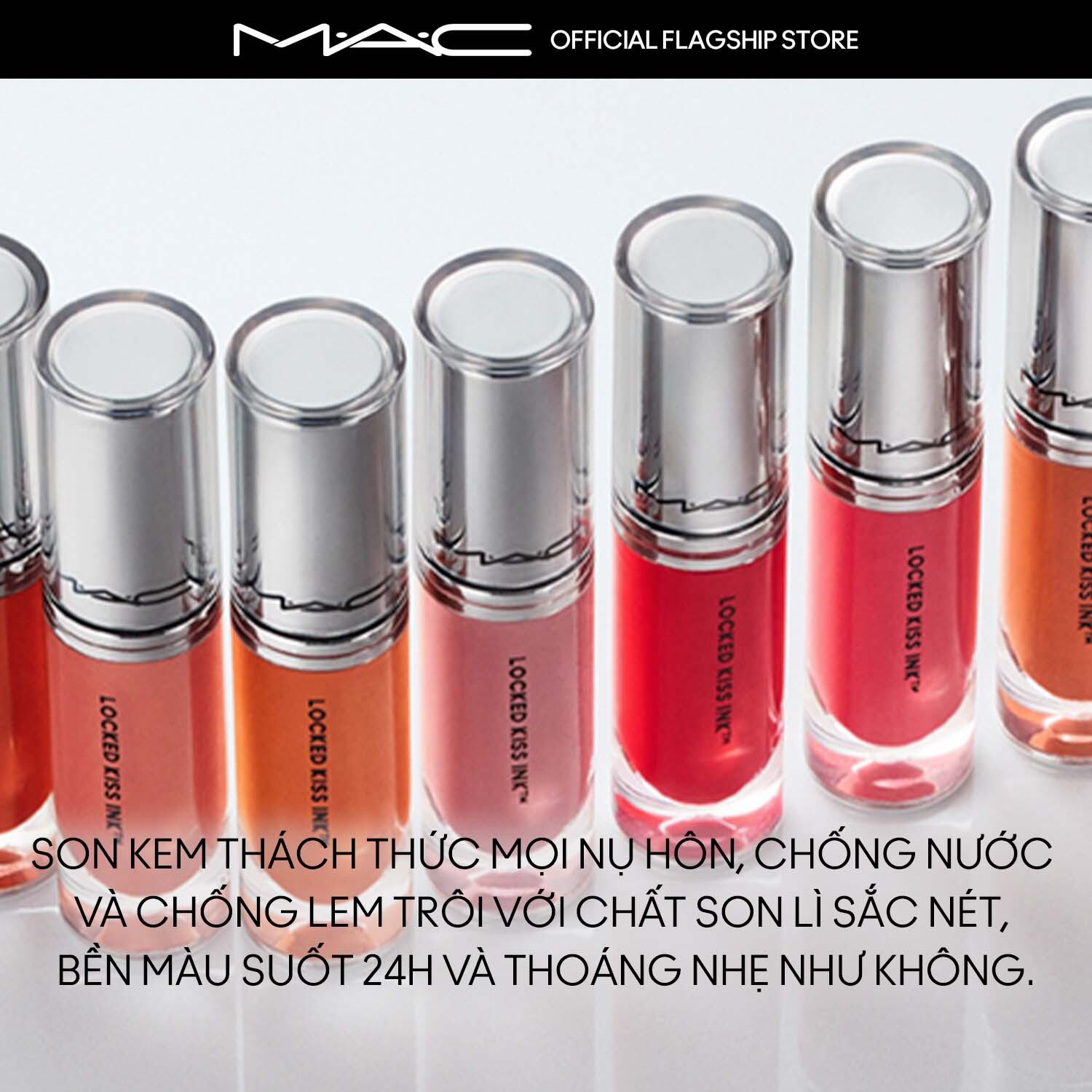 [ƯU ĐÃI 15-17.6] Son kem siêu lì Locked Kiss Ink 24H Lipcolour lên màu chuẩn sắc nhẹ môi và không trôi. 