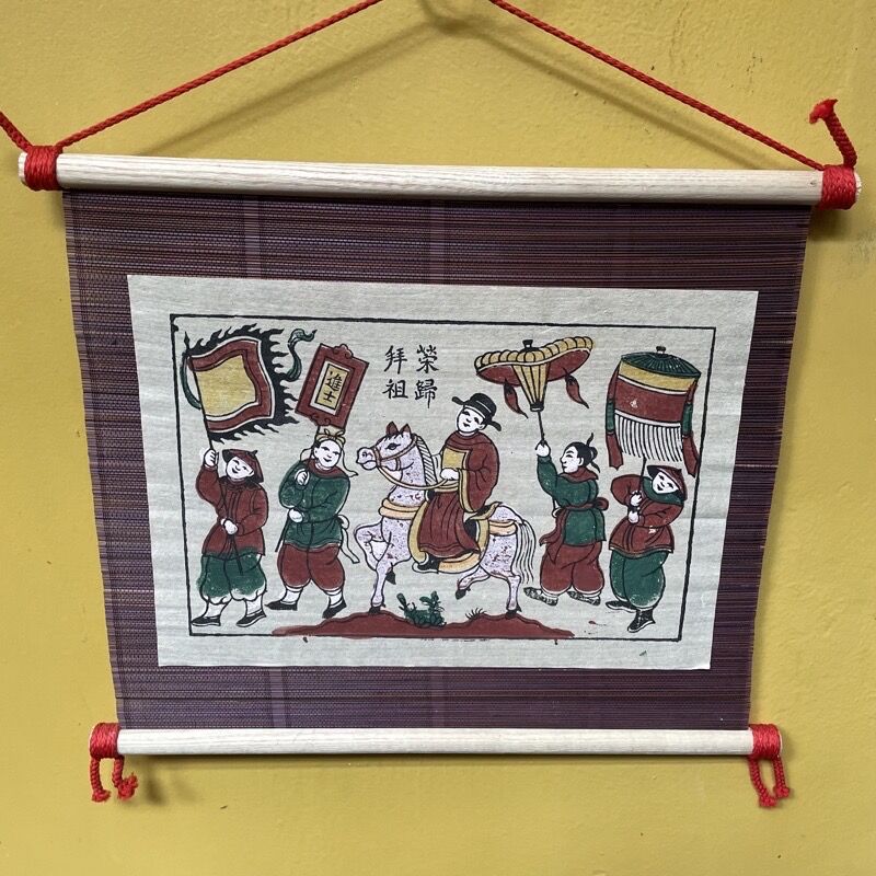 Tranh Đông Hồ trên mành tre