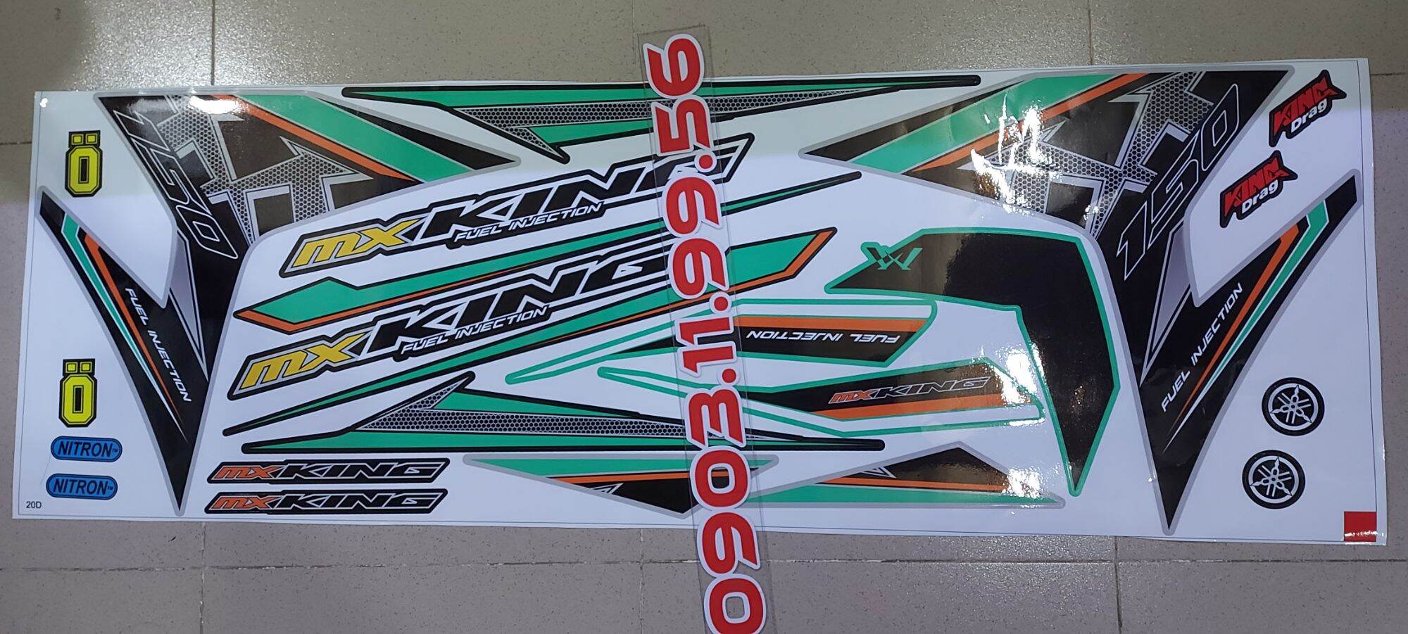 tem rời exciter 150 xanh bạc đen