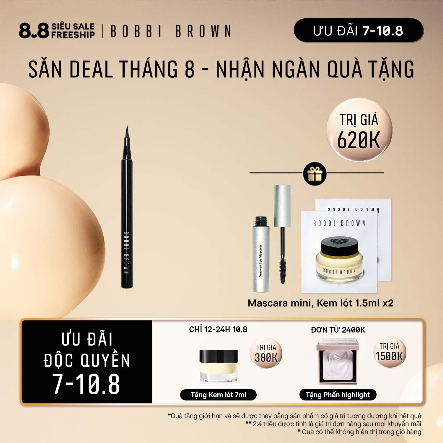 [ĐỘC QUYỀN 7-10.8] Bút lông kẻ mắt Bobbi Brown Blackest Black Ink Liner 1ml