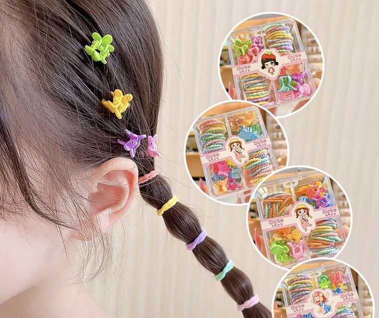 hộp kẹp tóc cột tóc cho bé gái phong cách hàn quốc