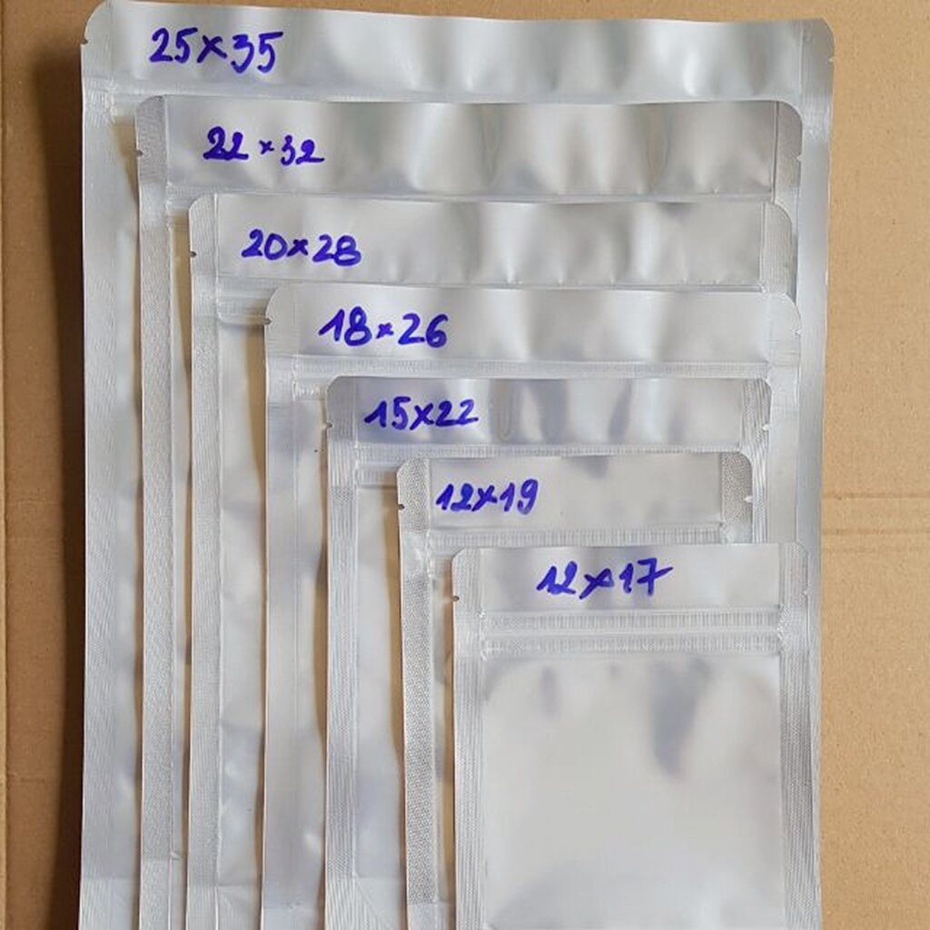 Túi zip bạc, zip chỉ đỏ dùng đựng bột có nhiều size, bán theo lạng