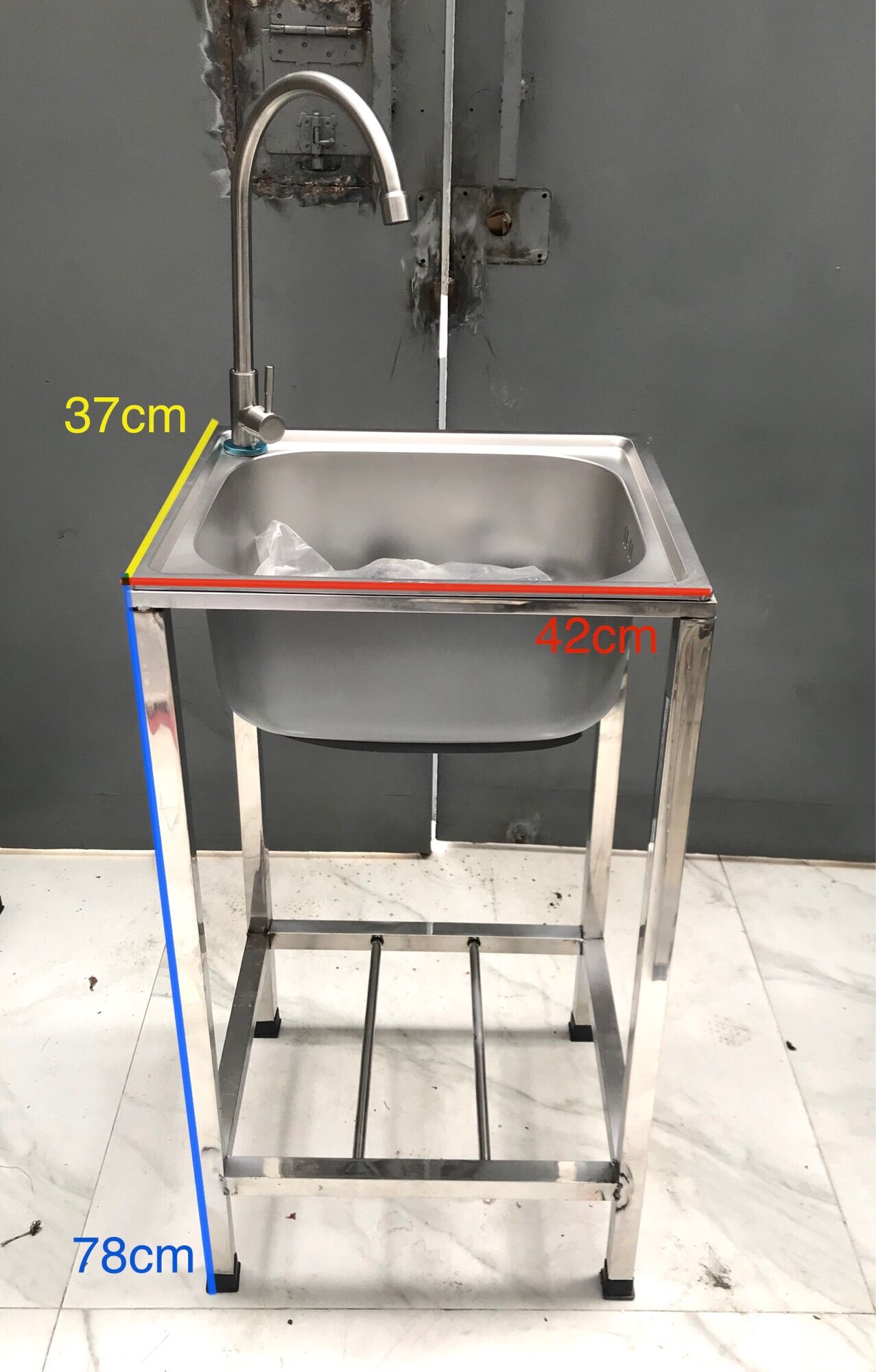 Bồn rửa chén 1 hộc nguyên bộ 3742