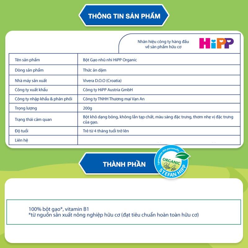 Bột ăn dặm HiPP các vị-  Bách Hóa Quỳnh Su