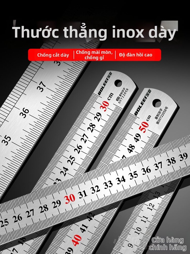ANJIESHUN | Thước thép không gỉ chính xác 50cm