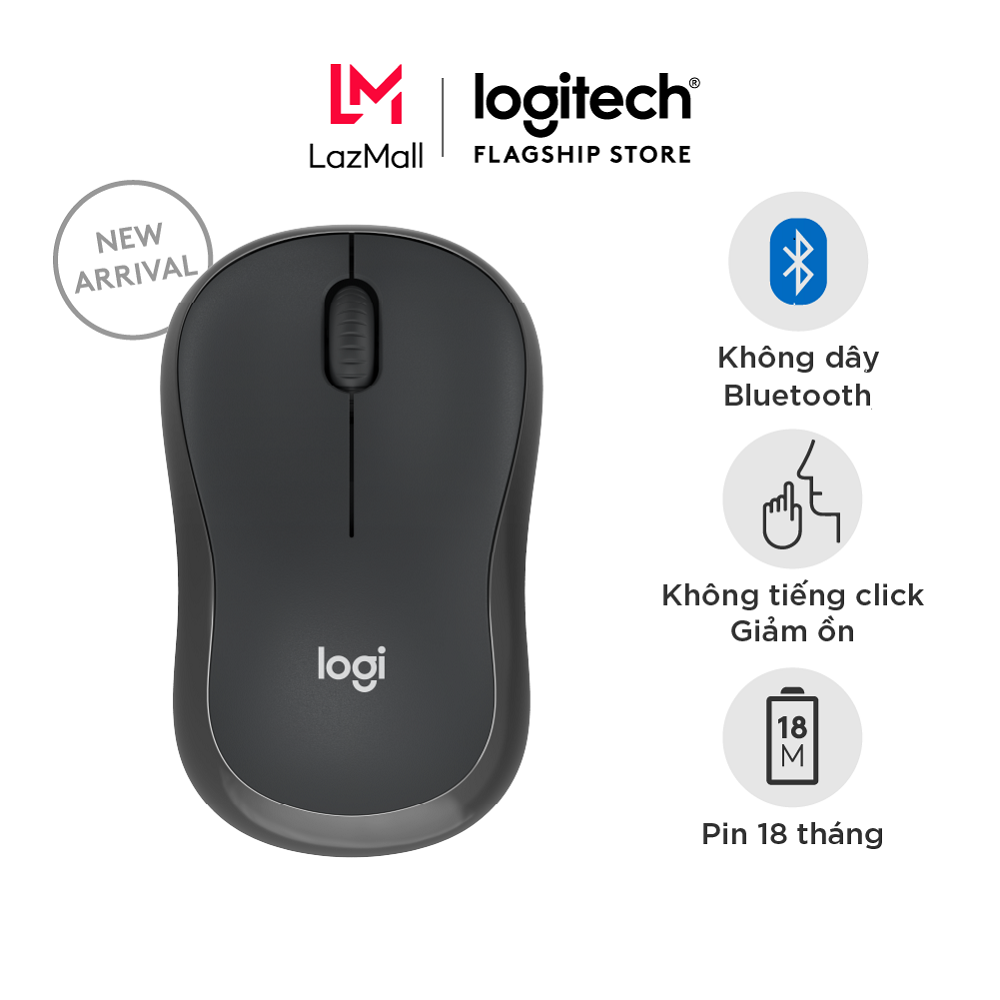 Chuột Bluetooth Logitech M240 Silent - Không dây Nhỏ gọn Di động Pin 18 tháng tương thích Windows ma