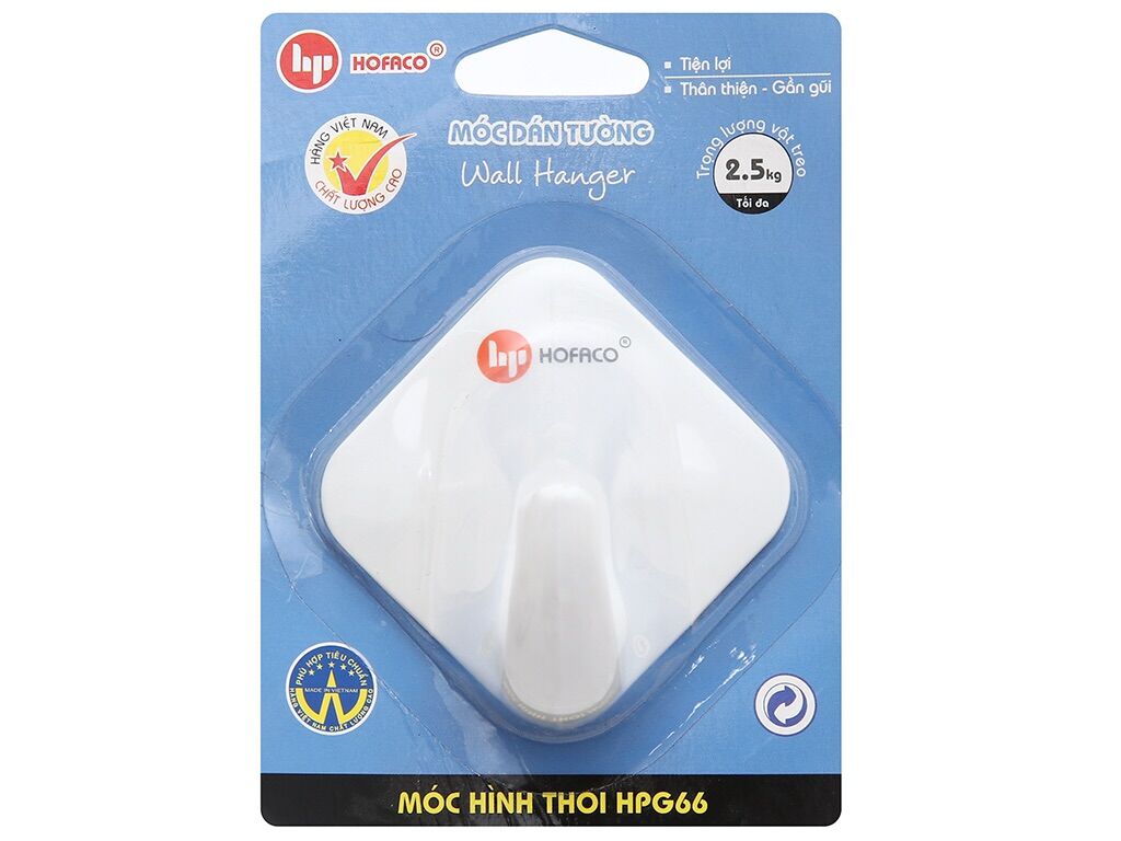 Combo 10 cái móc dán tường hình thoi Hofaco