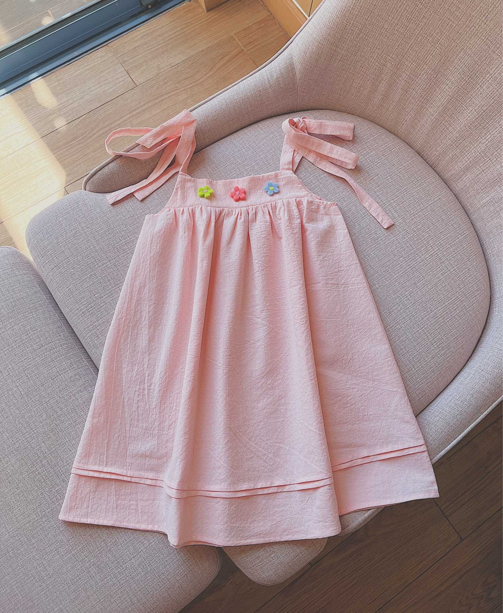 Váy xòe cho bé gái, váy babydoll cột dây cho bé gái size từ 10-20kg