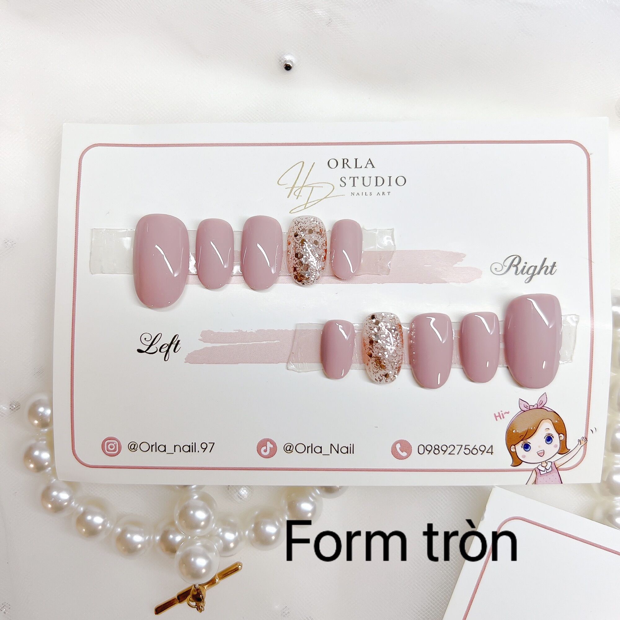 Nailbox sơn trơn tuỳ chọn màu D809