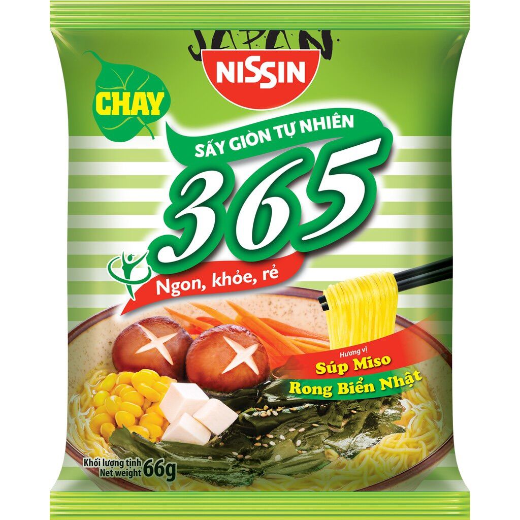 Mì RONG BIỂN NHẬT 365,  KO CHIÊN ĂN CHAY Được . Ăn lo ko bị nóng . Thùng 30 gói , gói 66 gr