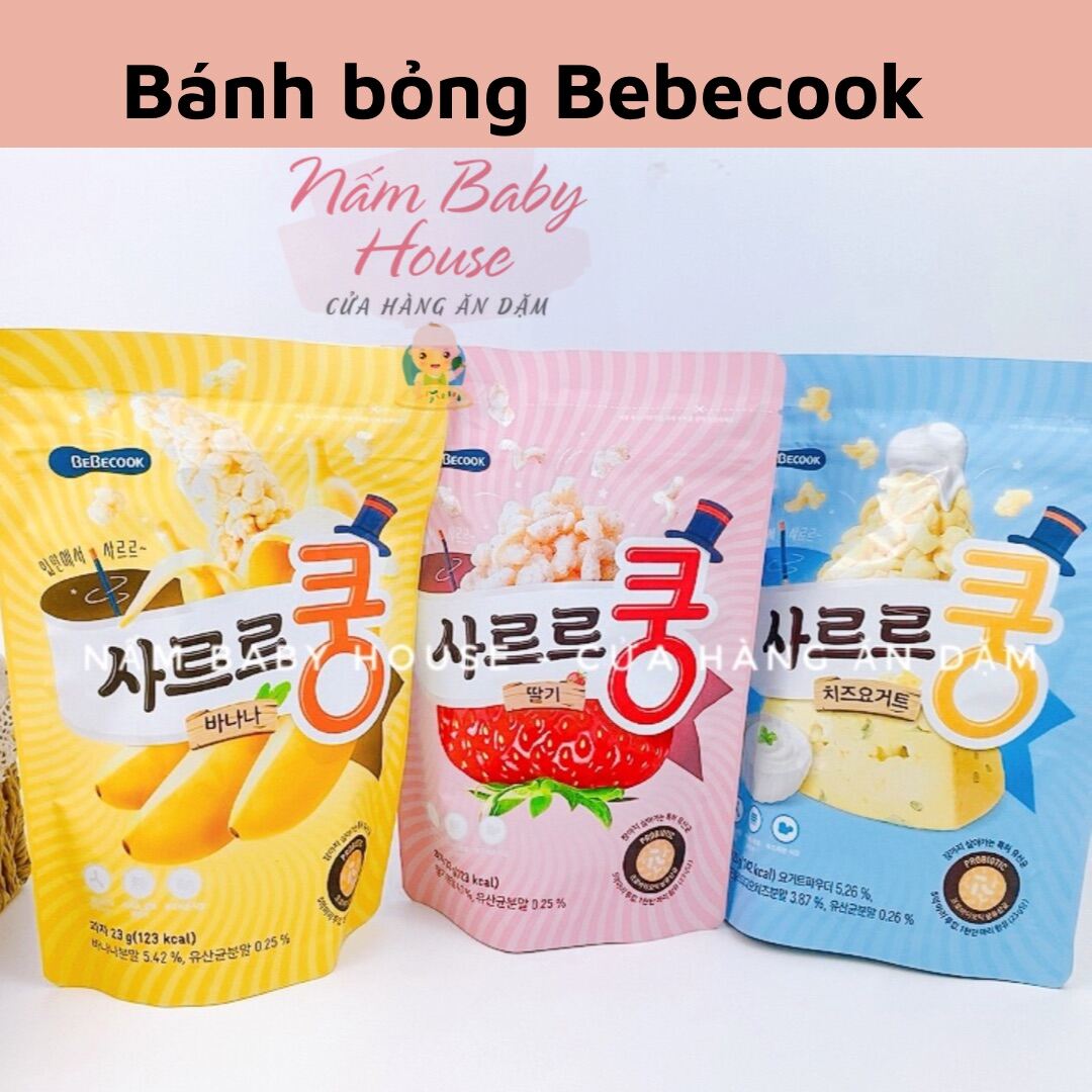 Bánh bỏng Bebecook Hàn Quốc cho bé ăn dặm date mới