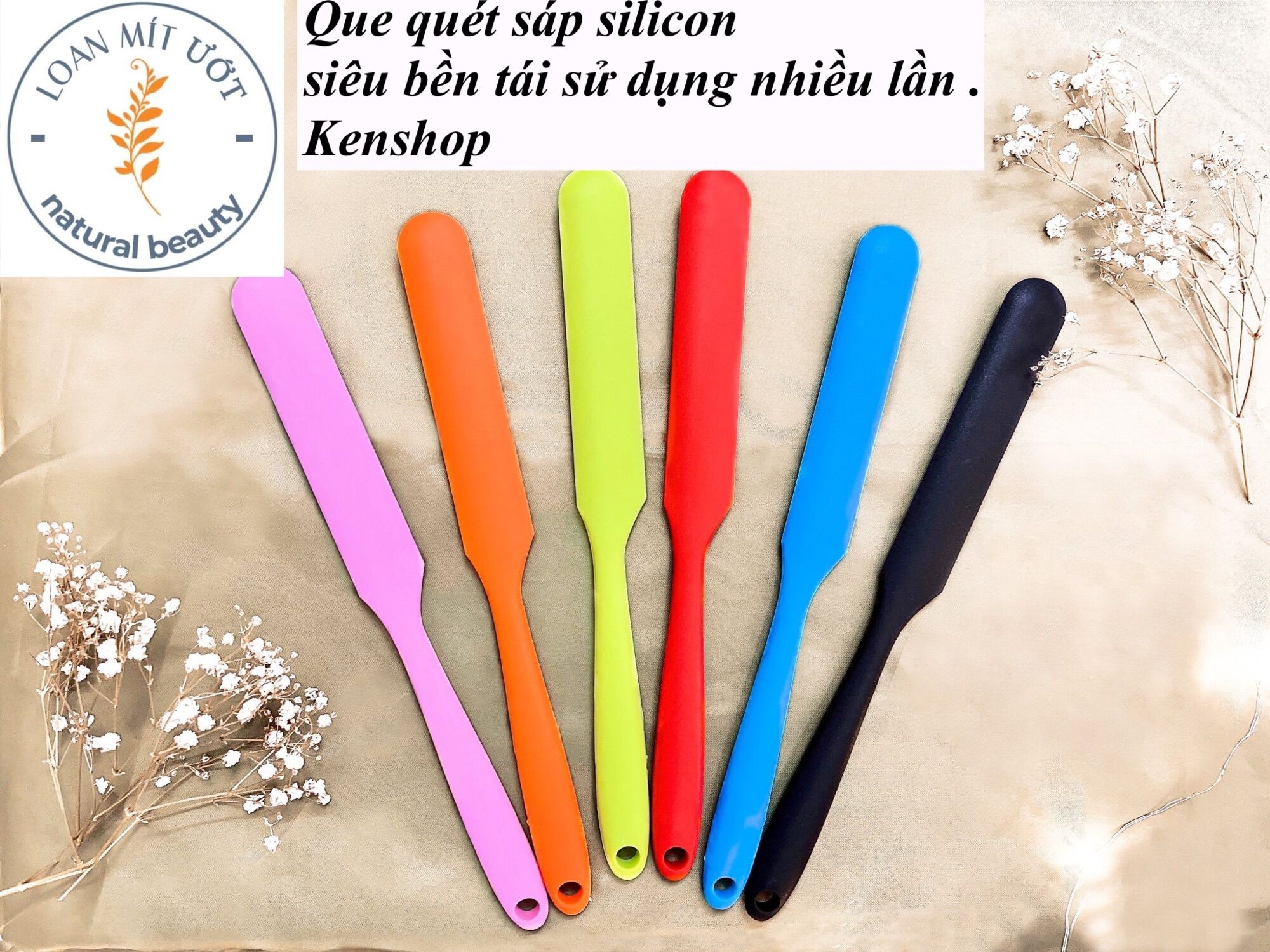 Que quét sáp wax lông silicon tái sử dụng nhiều lần