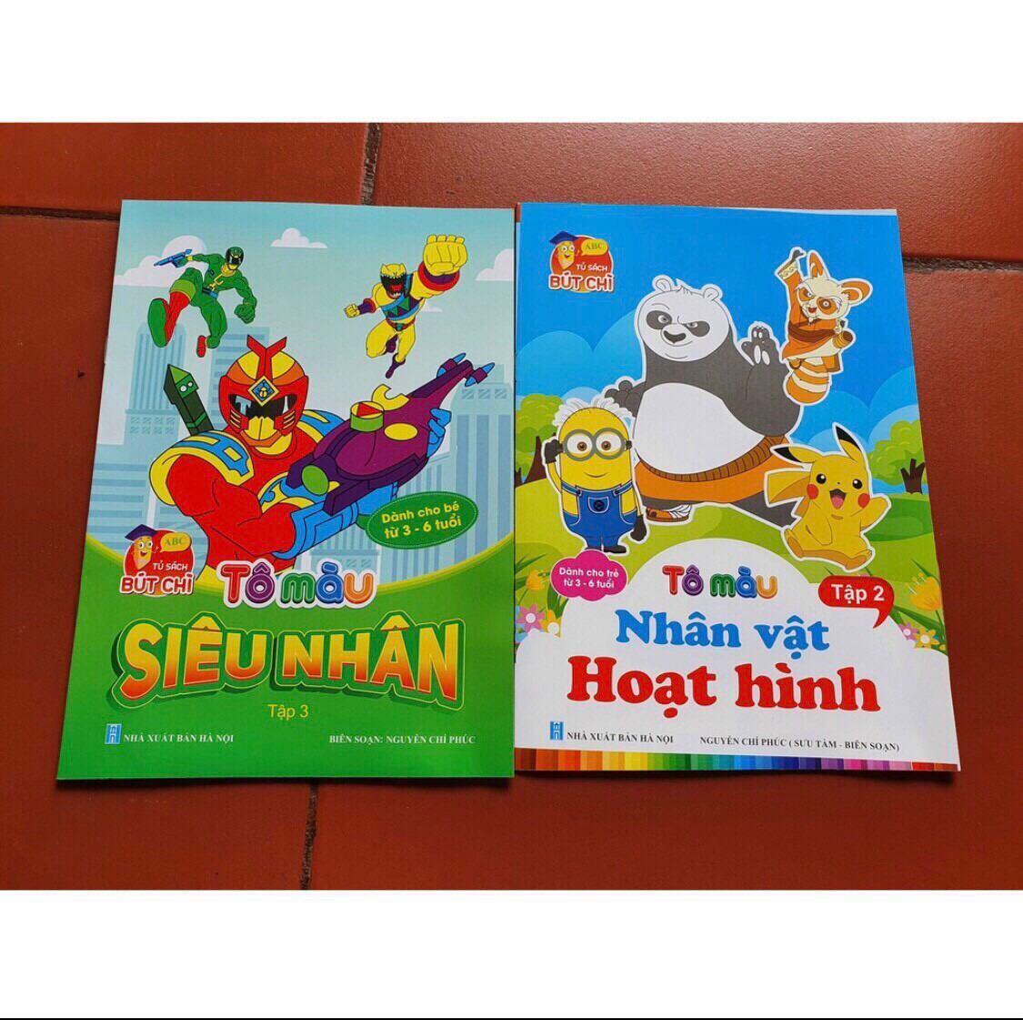 Bộ sách tô màu công chúa-siêu nhân(6 cuốn)
