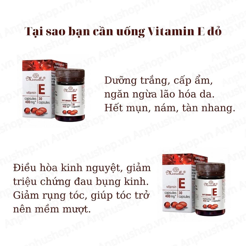 Vitamin E Đỏ Nga 400mg chính hãng giá sỉ.