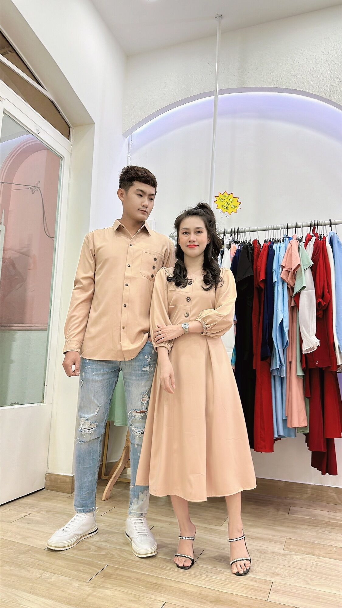 Áo váy đôi, đồ đôi nam nữ kiểu đơn giản, trẻ trung, dễ mặc (kèm ảnh thật)