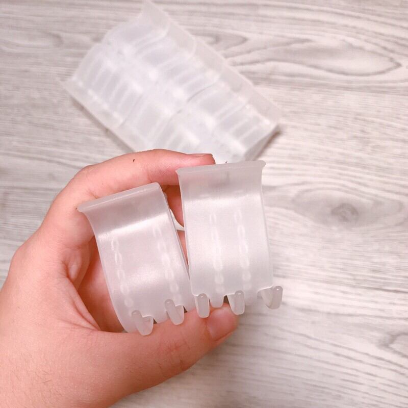 Vỉ kẹp tóc càng cua 5 răng 12 cái(trắng nhám nhựa dẻo)