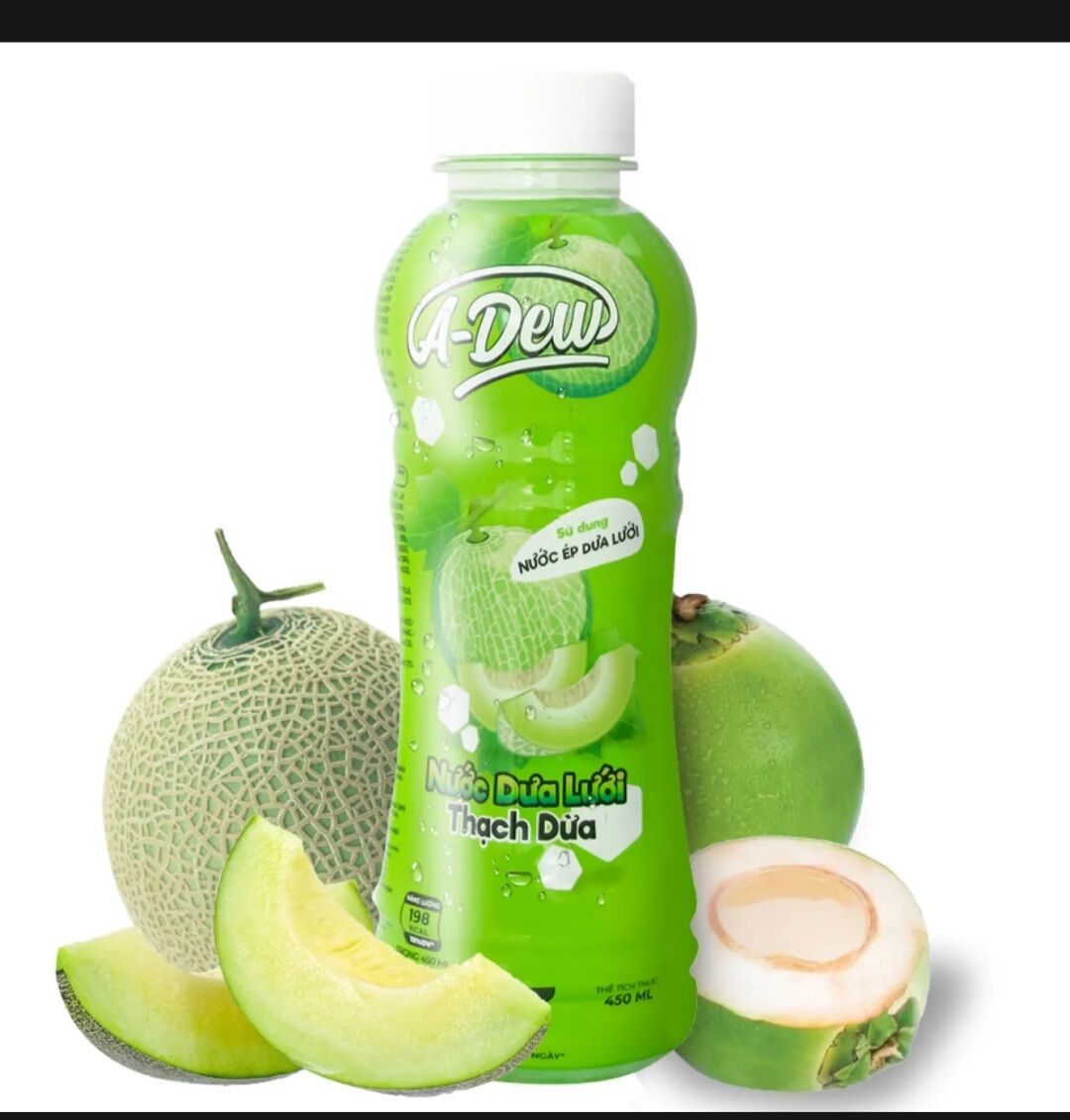 Nước uống dưa lưới thạch dừa A-DEW 450ml (lốc 6) siêu ngon