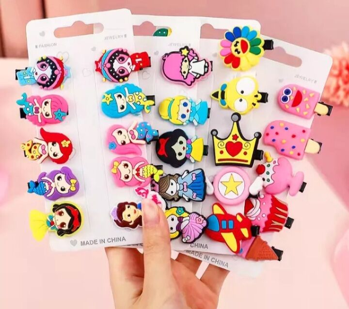 Set 10 kẹp mái nhí mini hoạt hình cho bé gái