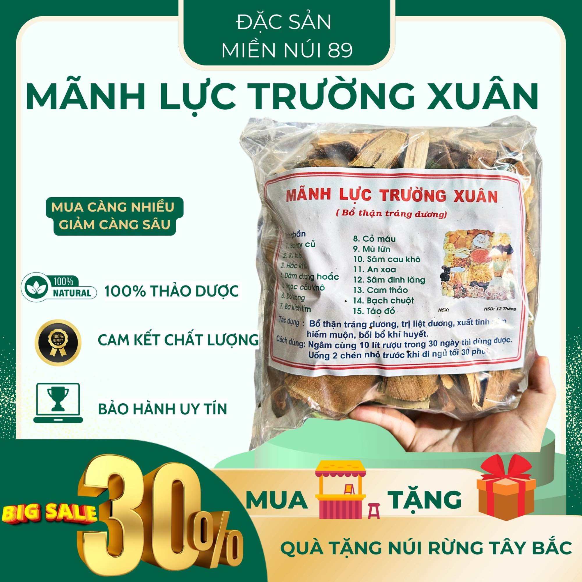 (GIẢM GIÁ SIÊU SỐC)    Mãnh Lực Trường Xuân thang     -Đặc Sản Miền Núi 89