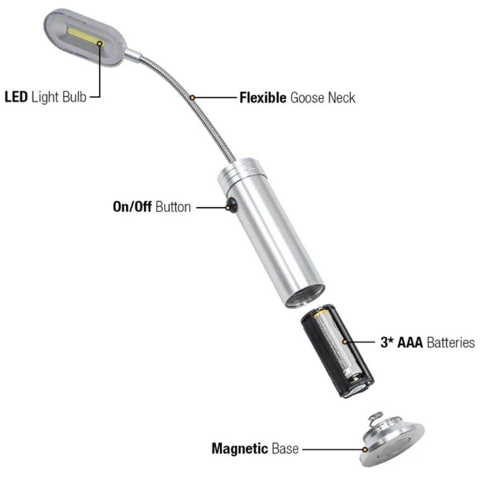 Đèn Led Hít Nam Châm Để Bàn Dùng Pin Siêu Sáng